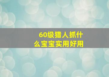 60级猎人抓什么宝宝实用好用