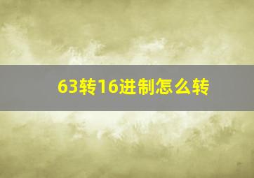 63转16进制怎么转