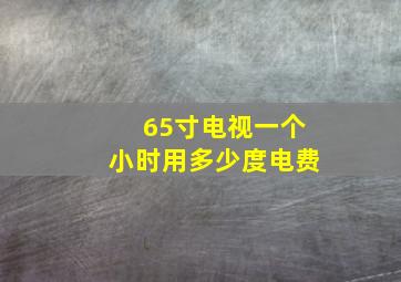 65寸电视一个小时用多少度电费