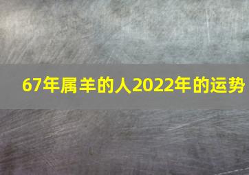 67年属羊的人2022年的运势