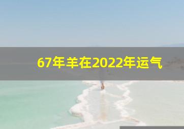 67年羊在2022年运气