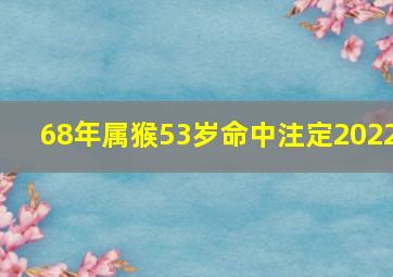 68年属猴53岁命中注定2022