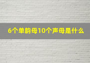 6个单韵母10个声母是什么