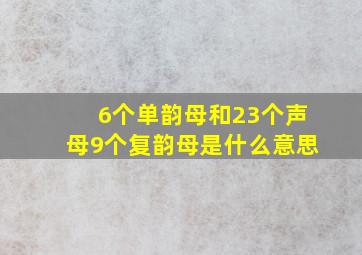 6个单韵母和23个声母9个复韵母是什么意思