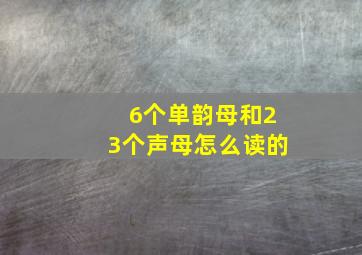 6个单韵母和23个声母怎么读的