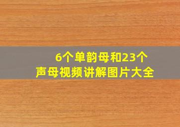 6个单韵母和23个声母视频讲解图片大全