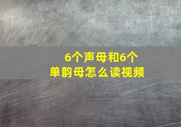 6个声母和6个单韵母怎么读视频