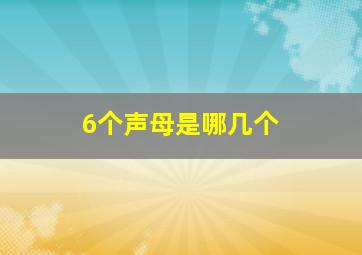 6个声母是哪几个