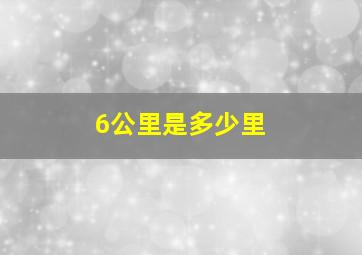 6公里是多少里