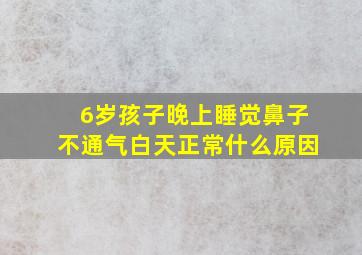 6岁孩子晚上睡觉鼻子不通气白天正常什么原因