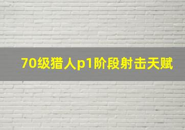 70级猎人p1阶段射击天赋