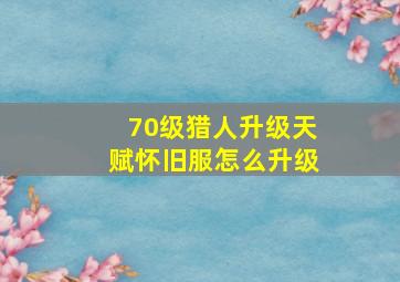 70级猎人升级天赋怀旧服怎么升级