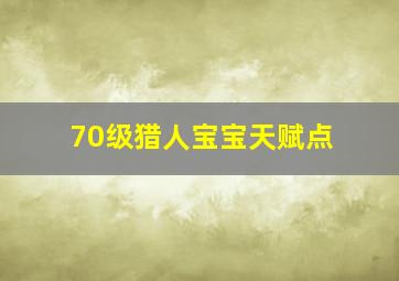 70级猎人宝宝天赋点