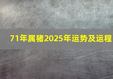 71年属猪2025年运势及运程