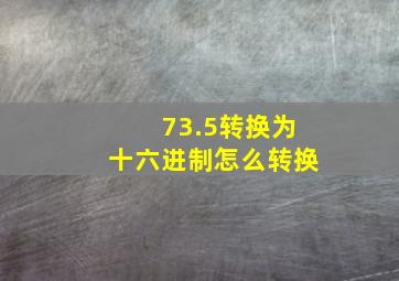 73.5转换为十六进制怎么转换