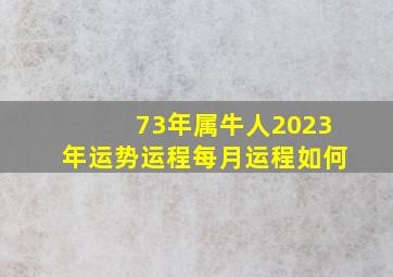 73年属牛人2023年运势运程每月运程如何