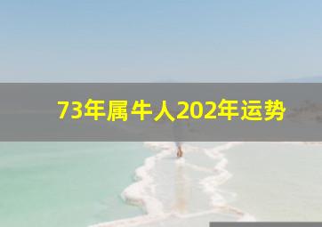 73年属牛人202年运势