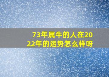 73年属牛的人在2022年的运势怎么样呀