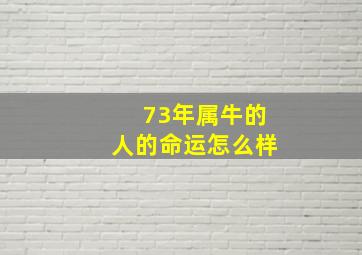 73年属牛的人的命运怎么样