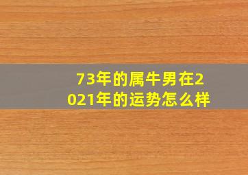 73年的属牛男在2021年的运势怎么样