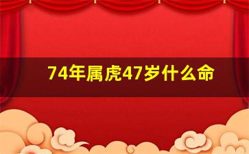 74年属虎47岁什么命