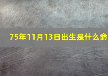 75年11月13日出生是什么命