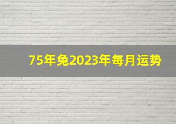 75年兔2023年每月运势