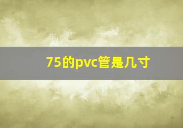 75的pvc管是几寸