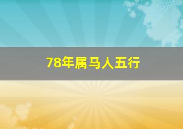 78年属马人五行