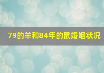 79的羊和84年的鼠婚姻状况