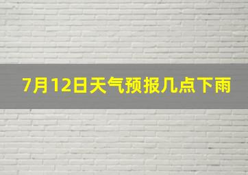 7月12日天气预报几点下雨