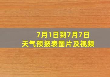 7月1日到7月7日天气预报表图片及视频