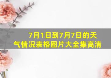 7月1日到7月7日的天气情况表格图片大全集高清