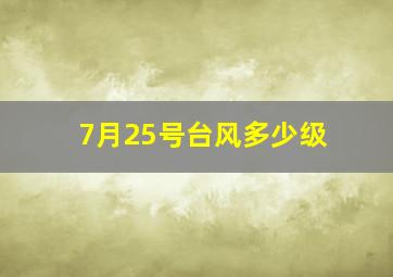 7月25号台风多少级