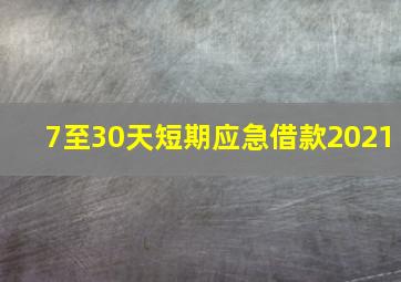 7至30天短期应急借款2021