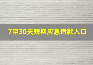 7至30天短期应急借款入口