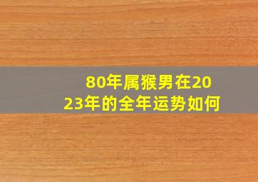 80年属猴男在2023年的全年运势如何