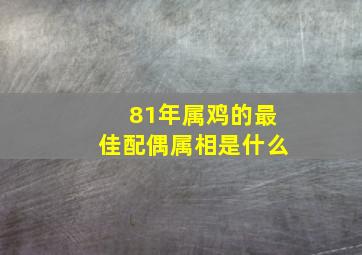 81年属鸡的最佳配偶属相是什么