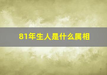 81年生人是什么属相