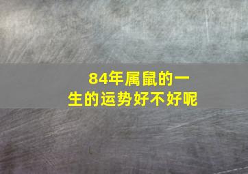 84年属鼠的一生的运势好不好呢