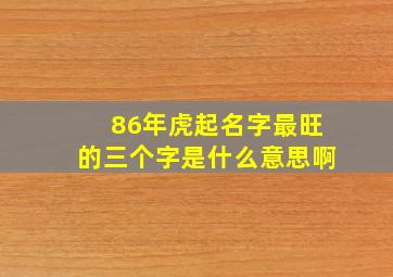 86年虎起名字最旺的三个字是什么意思啊