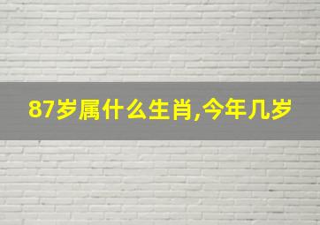 87岁属什么生肖,今年几岁