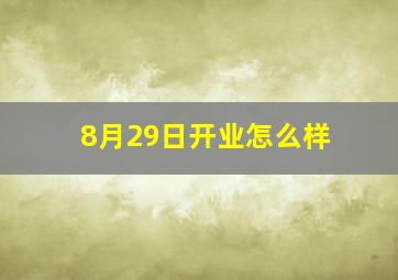 8月29日开业怎么样