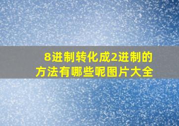 8进制转化成2进制的方法有哪些呢图片大全