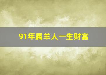 91年属羊人一生财富