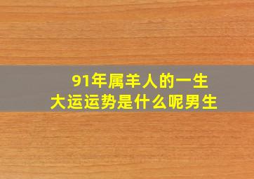 91年属羊人的一生大运运势是什么呢男生