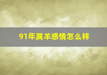 91年属羊感情怎么样