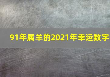 91年属羊的2021年幸运数字