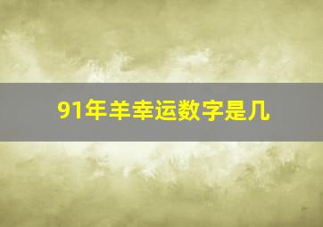 91年羊幸运数字是几