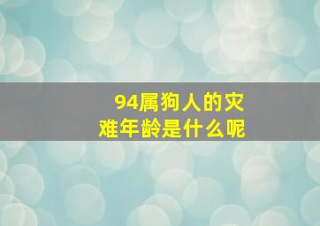 94属狗人的灾难年龄是什么呢